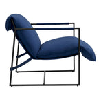 Fabric Accent Chair Metal Framed Sling Armchair Set of 2