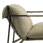 Fabric Accent Chair Metal Framed Sling Armchair Set of 2