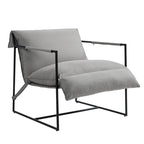 Fabric Accent Chair Metal Framed Sling Armchair Set of 2