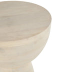 Mango Wood Side End Accent Table - Cream - Roche River Decor