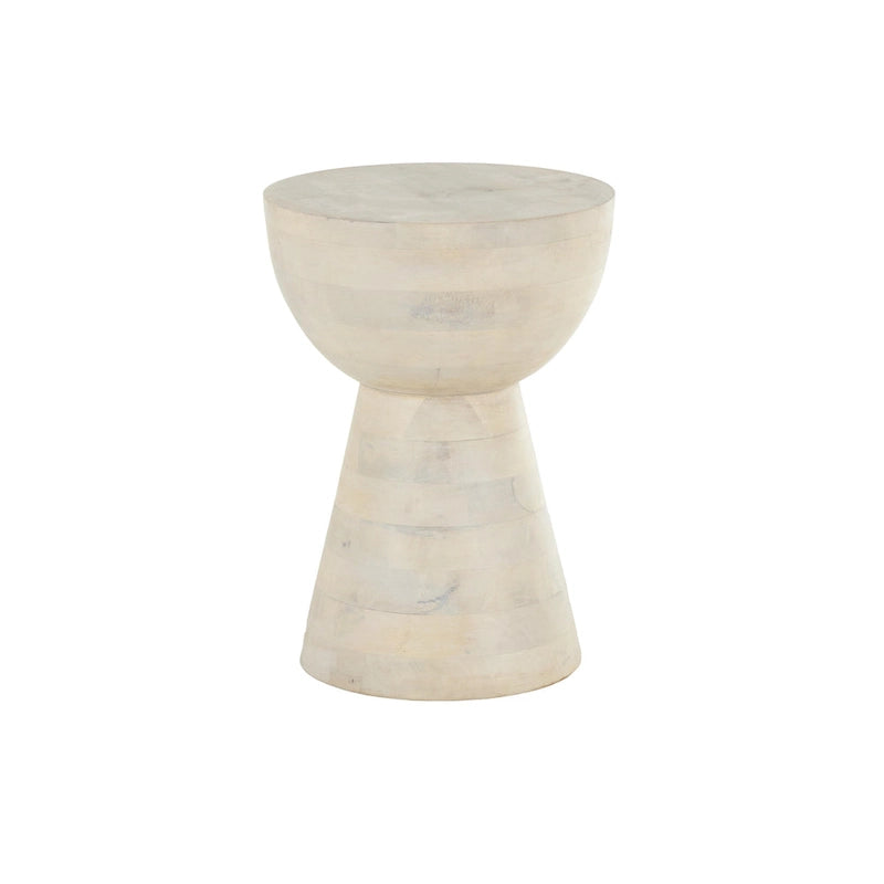 Mango Wood Side End Accent Table - Cream - Roche River Decor