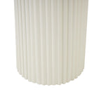 White Oval Console Table with Ribbed Metal Legs