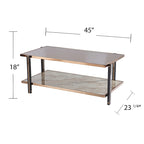 SEI Furniture Thornberry Champagne Metal with Smoked Mirror Coffee Table