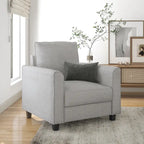 Rowan Contemporary Flared Arms Chair with Solid Wood Tapered Legs, Upholstered Fabric Single Sofa Chair by Furniture of America