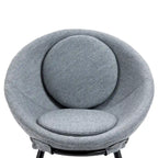 Grey Cup-Shaped Accent Chair with Iron Legs