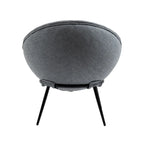 Grey Cup-Shaped Accent Chair with Iron Legs