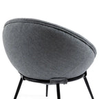 Grey Cup-Shaped Accent Chair with Iron Legs