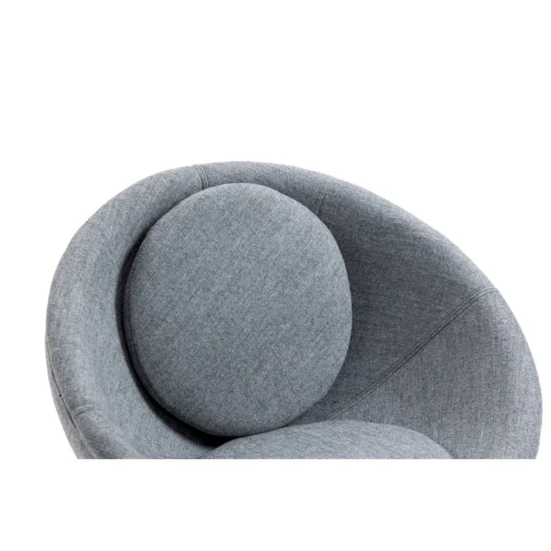 Grey Cup-Shaped Accent Chair with Iron Legs
