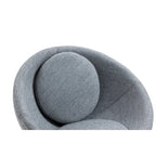 Grey Cup-Shaped Accent Chair with Iron Legs