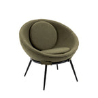 Grey Cup-Shaped Accent Chair with Iron Legs