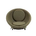 Grey Cup-Shaped Accent Chair with Iron Legs