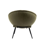 Grey Cup-Shaped Accent Chair with Iron Legs