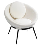 Grey Cup-Shaped Accent Chair with Iron Legs