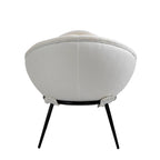 Grey Cup-Shaped Accent Chair with Iron Legs