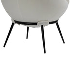 Grey Cup-Shaped Accent Chair with Iron Legs