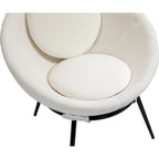 Grey Cup-Shaped Accent Chair with Iron Legs