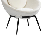 Grey Cup-Shaped Accent Chair with Iron Legs