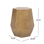 Pamsha Hammered Iron Geometric Side Table by Christopher Knight Home