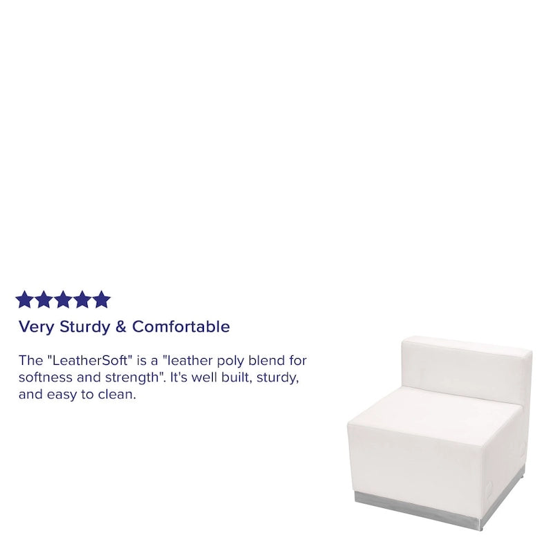 Black Armless Modular Chair - Stainless Steel Base