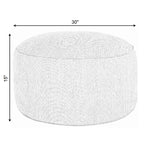 Sorra Home Large Indoor Faux Fur Round Bean Pouf/Ottoman