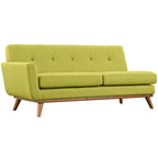 Engage Mid-century Modern Upholstered Fabric Left-arm Loveseat, Azure