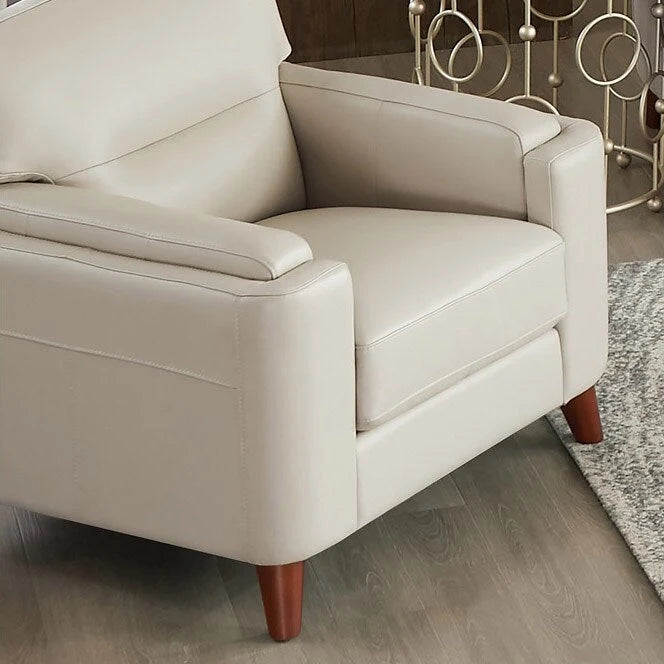 Hydeline Elm Top Grain Leather Chair With Feather, Memory Foam and Springs
