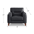 Hydeline Elm Top Grain Leather Chair With Feather, Memory Foam and Springs