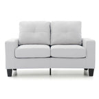 Newbury 58 in. W Flared Arm Faux Leather Straight Sofa - 32L x 58W x 36H