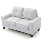 Newbury 58 in. W Flared Arm Faux Leather Straight Sofa - 32L x 58W x 36H
