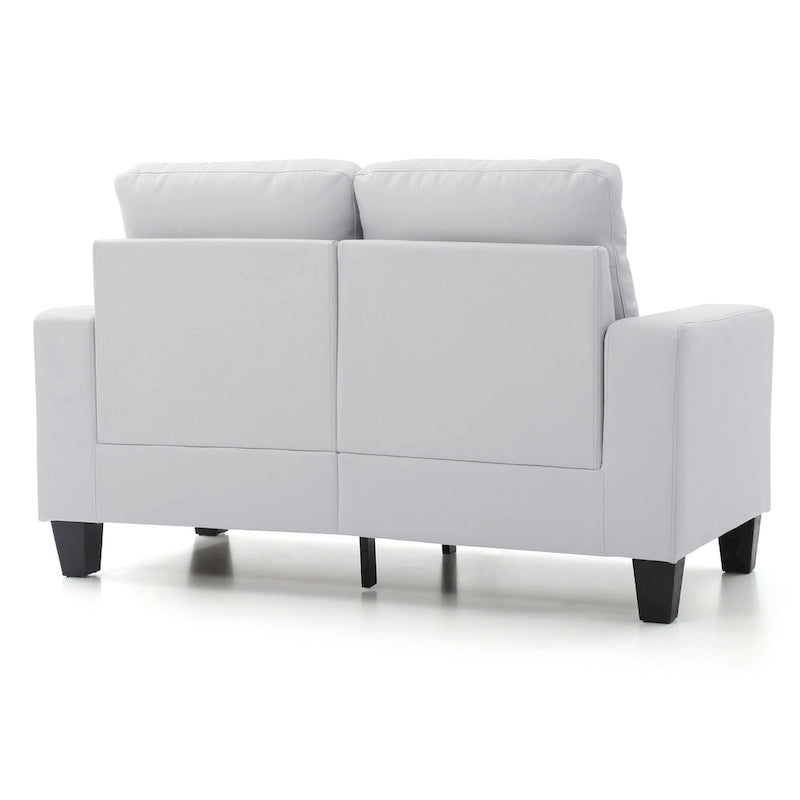 Newbury 58 in. W Flared Arm Faux Leather Straight Sofa - 32L x 58W x 36H