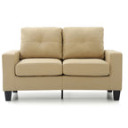 Newbury 58 in. W Flared Arm Faux Leather Straight Sofa - 32L x 58W x 36H