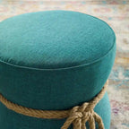 Beat Nautical Rope Upholstered Fabric Ottoman