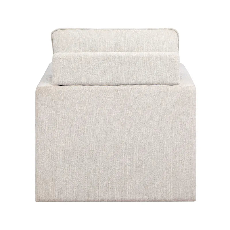 Kamile Transitional Linen Cushion Back Swivel Armchair by Furniture of America