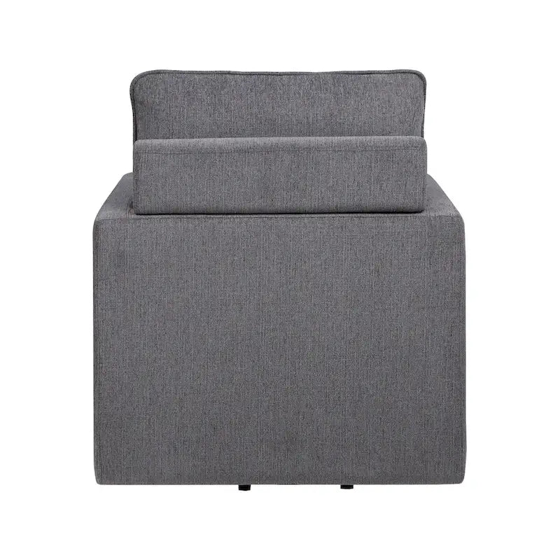 Kamile Transitional Linen Cushion Back Swivel Armchair by Furniture of America