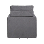 Kamile Transitional Linen Cushion Back Swivel Armchair by Furniture of America