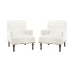 Geltrude Traditional Upholstered Accent Chair with Button Tufted Back Set of 2 by HULALA HOME