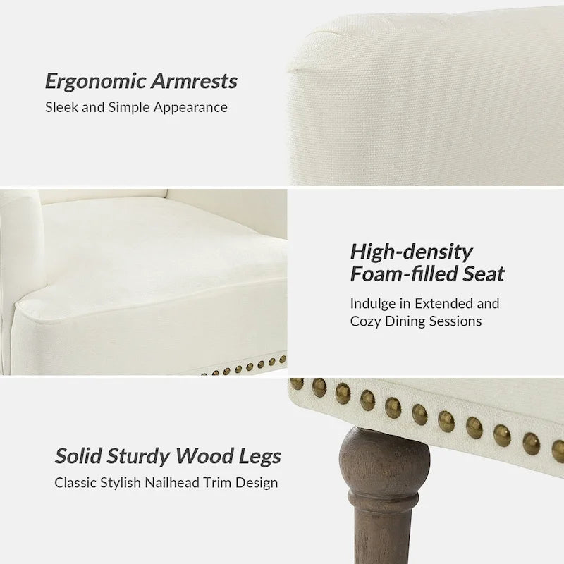 Geltrude Traditional Upholstered Accent Chair with Button Tufted Back Set of 2 by HULALA HOME