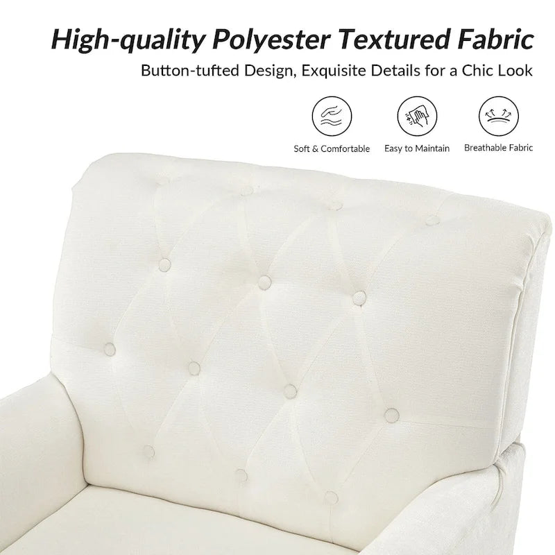 Geltrude Traditional Upholstered Accent Chair with Button Tufted Back Set of 2 by HULALA HOME