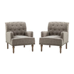 Geltrude Traditional Upholstered Accent Chair with Button Tufted Back Set of 2 by HULALA HOME