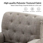 Geltrude Traditional Upholstered Accent Chair with Button Tufted Back Set of 2 by HULALA HOME