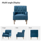 Geltrude Traditional Upholstered Accent Chair with Button Tufted Back Set of 2 by HULALA HOME