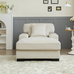 Modern Mid-Century Oversized Chaise Sleeper Sofa with Pillow