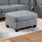 Linen Like Fabric Ottoman