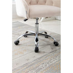 Desk Modern velvet office computer height adjustable mid-back work chair with silver feet