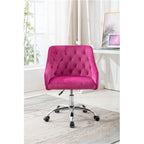 Desk Modern velvet office computer height adjustable mid-back work chair with silver feet