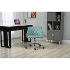 Desk Modern velvet office computer height adjustable mid-back work chair with silver feet