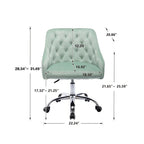 Desk Modern velvet office computer height adjustable mid-back work chair with silver feet