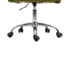 Desk Modern velvet office computer height adjustable mid-back work chair with silver feet