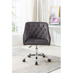 Desk Modern velvet office computer height adjustable mid-back work chair with silver feet