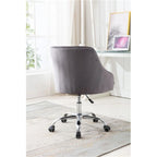 Desk Modern velvet office computer height adjustable mid-back work chair with silver feet